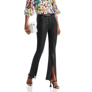 Derek Lam 10 Crosby Black Coated Denim Slit Lucia Jeans